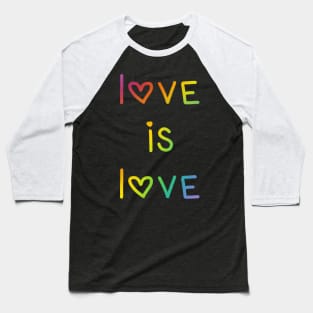 Love Is Love Rainbow Ombre with Hearts Baseball T-Shirt